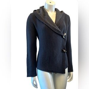 Roxy Beautiful Advent Dark Gray Women's Sweater Jacket with Unique Button Design